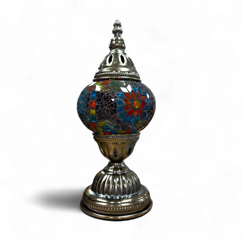 Lámpara turca de mesa con mosaico de colores - Imagen 3