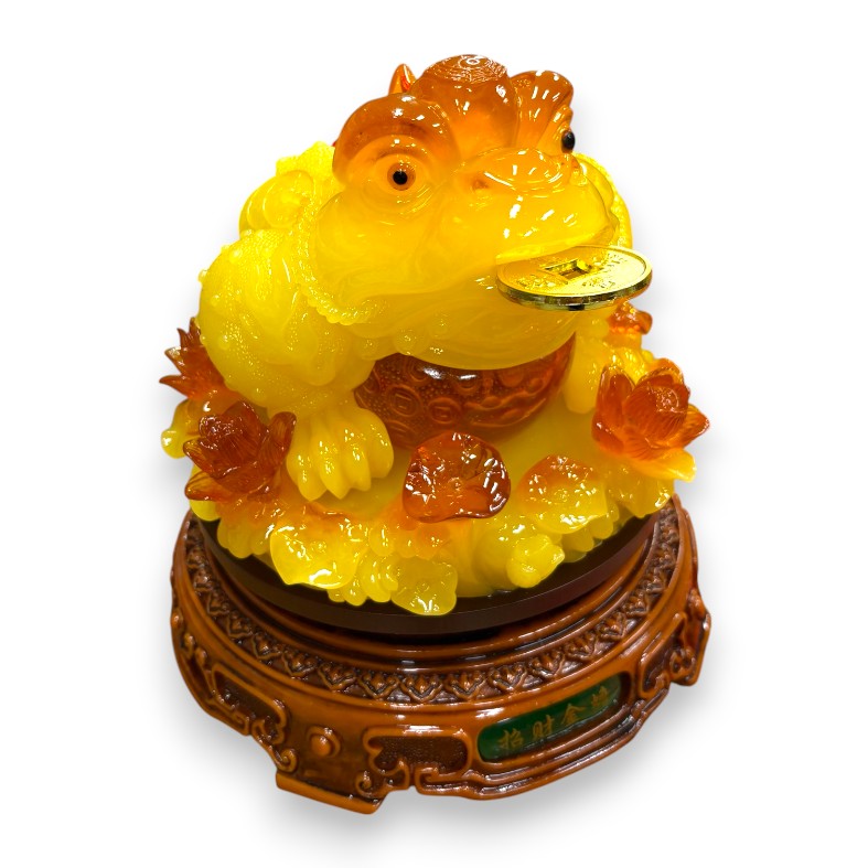 Rana Feng Shui de la Fortuna Dorada con Moneda