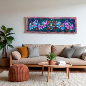 Sendero de pared bordado artesanal de la India – varios diseños